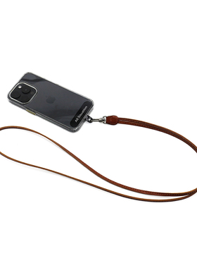 原创头层牛皮手机链风复古真皮挂绳男斜挎可背带女高端手机壳夹片