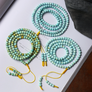 男女款 高瓷绿松手串饰品 手链佛珠链 天然湖北原矿绿松石老型珠款