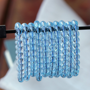 水晶托帕石手链饰品礼物 女款 精品水晶 天然托帕石圆珠手链