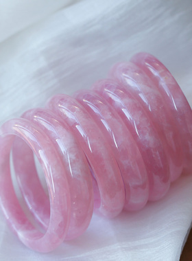 粉水晶手镯马达加斯加老矿粉水晶