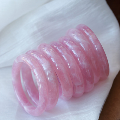 粉水晶手镯马达加斯加老矿粉水晶