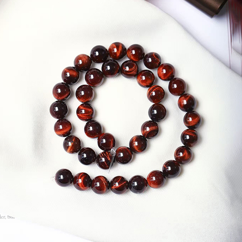 天然红虎眼石散珠半成品DIY手工串珠子手链项链饰品配件串珠女