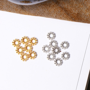 925纯银扁平珠太阳圈通孔隔珠配饰点缀吊坠配件DIY装饰手链项链