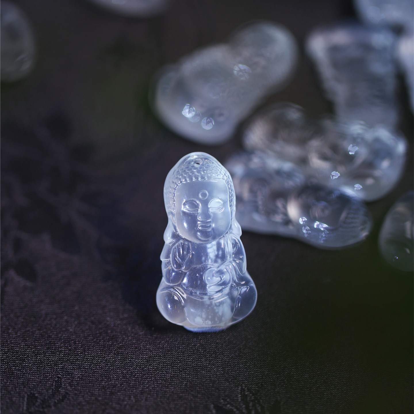工厂福利 天然水沫子飘花料雕刻宝宝佛吊坠 水沫玉翡翠伴生矿挂坠