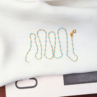 纯银锁骨链吊坠链子饰品礼物 女款 925纯银滴胶款 满天星银项链