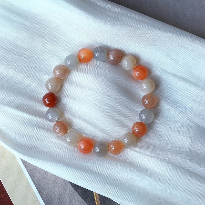 天然月光石彩月光圆珠手链