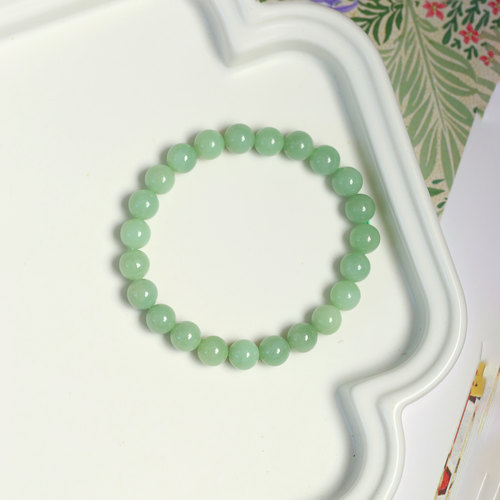 天然和田玉新疆黑羊洞碧玉圆珠手链 女款玉石简约款手串饰品礼物