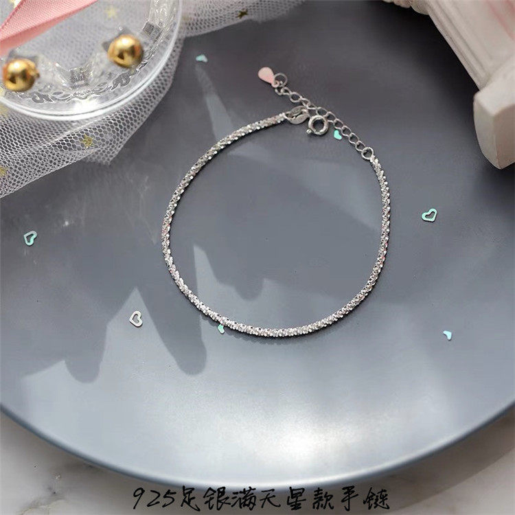925银满天星手链 女款爆款银饰品礼物银饰水滴 网红爆款银饰
