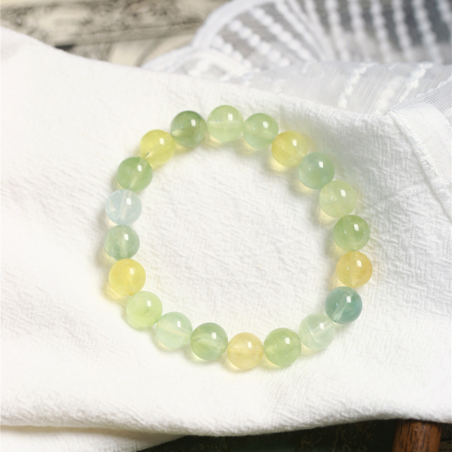 天然水晶葡萄石多宝色单圈手链 女款水晶小清新款手串饰品
