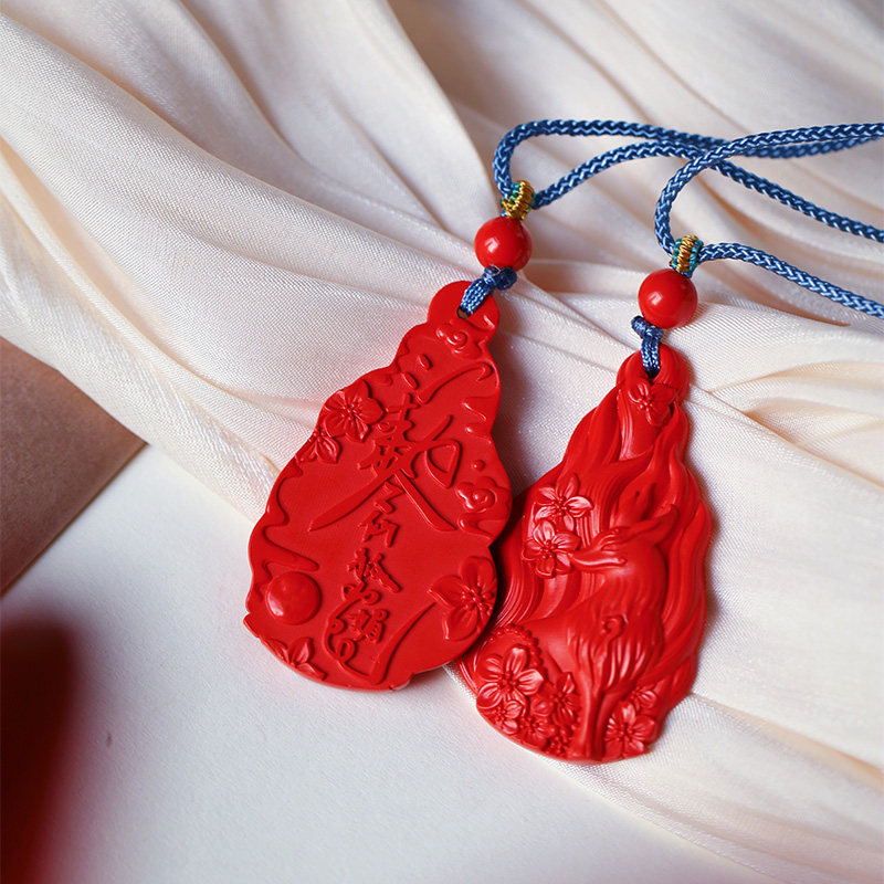 原矿朱砂 精品红砂九尾狐款吊坠 女款饰品礼物,珠宝/钻石/翡翠,颈饰,淘宝优惠券,粉丝福利购,淘宝优惠卷