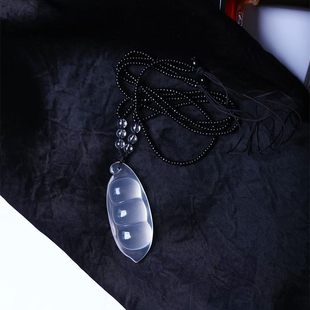 吊坠毛衣链挂坠 天然白水晶雕刻福豆款 工厂特价 处理福利