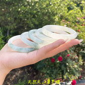 推荐 玉石镯饰品 飘花女款 款 天然新疆天山翠雪翠不知春圆扁条手镯