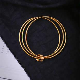 手饰手镯饰品 时尚 零工费处理999足银镀金三生三世线圈手镯 女款