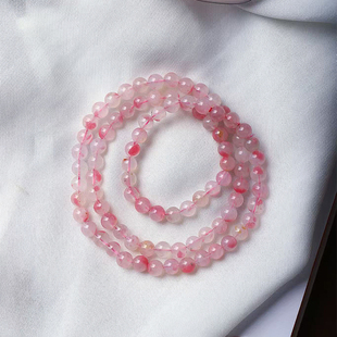 工厂处理福利价天然蔷薇石樱花雨三圈手链 水晶蔷薇辉石饰品 女款