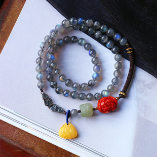 灰月光石设计款 女款 饰品礼物 手链 天然水晶拉长石原创搭配款