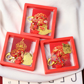 民族风款 女款 挂饰 胸针 手工原创宋锦四叶草马年吉祥物马上有钱款