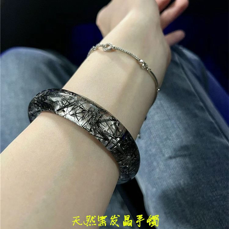 精品天然水晶黑发晶手镯