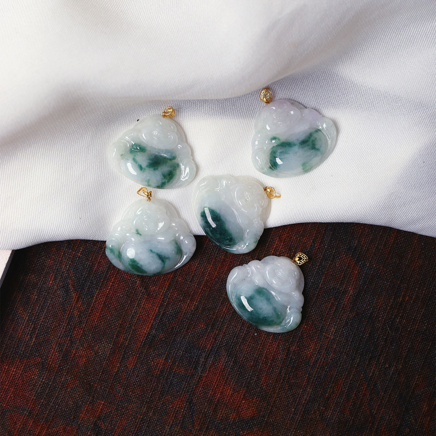 天然A货翡翠危料雕刻弥勒佛K金镶嵌吊坠 女款翡翠挂坠饰品,珠宝/钻石/翡翠,颈饰,淘宝优惠券,粉丝福利购,淘宝优惠卷