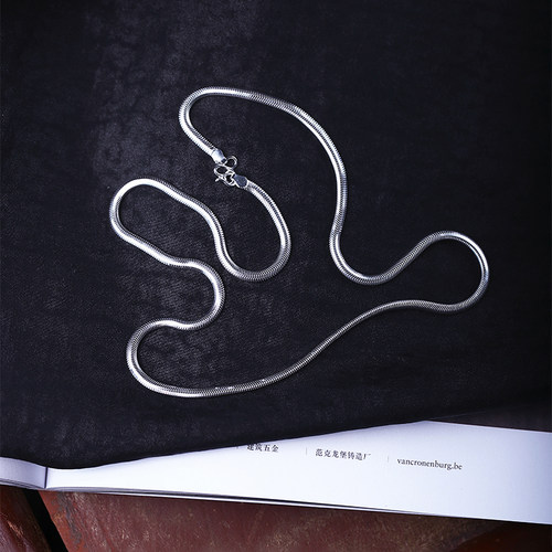 999纯银蛇骨刀片款款项链 男女款简约时尚足银锁骨链项链饰品