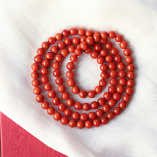 男女玛瑙 满色满肉料 精品 天然川料南红玛瑙圆珠多圈手链佛珠链