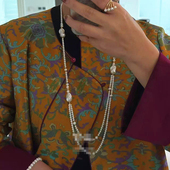 珍珠颈链饰品礼物 女款 天然淡水珍珠巴洛克原创设计款 项链毛衣链