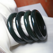 玉镯妈妈镯饰品 女款 天然俄罗斯碧玉老矿老料手镯 油润感好