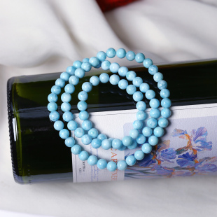 女款 手链 水晶手链饰品礼物 天然海纹石拉利玛圆珠三圈款 超值推荐