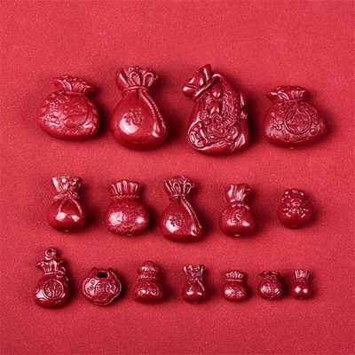 天然原矿紫金砂朱砂福袋钱袋吊坠男女士手链手串毛衣链挂坠配饰品