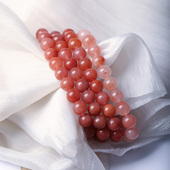 新疆料 桃花酿串珠饰品简约手串正品 天然金丝玉桃花酿款 圆珠手链