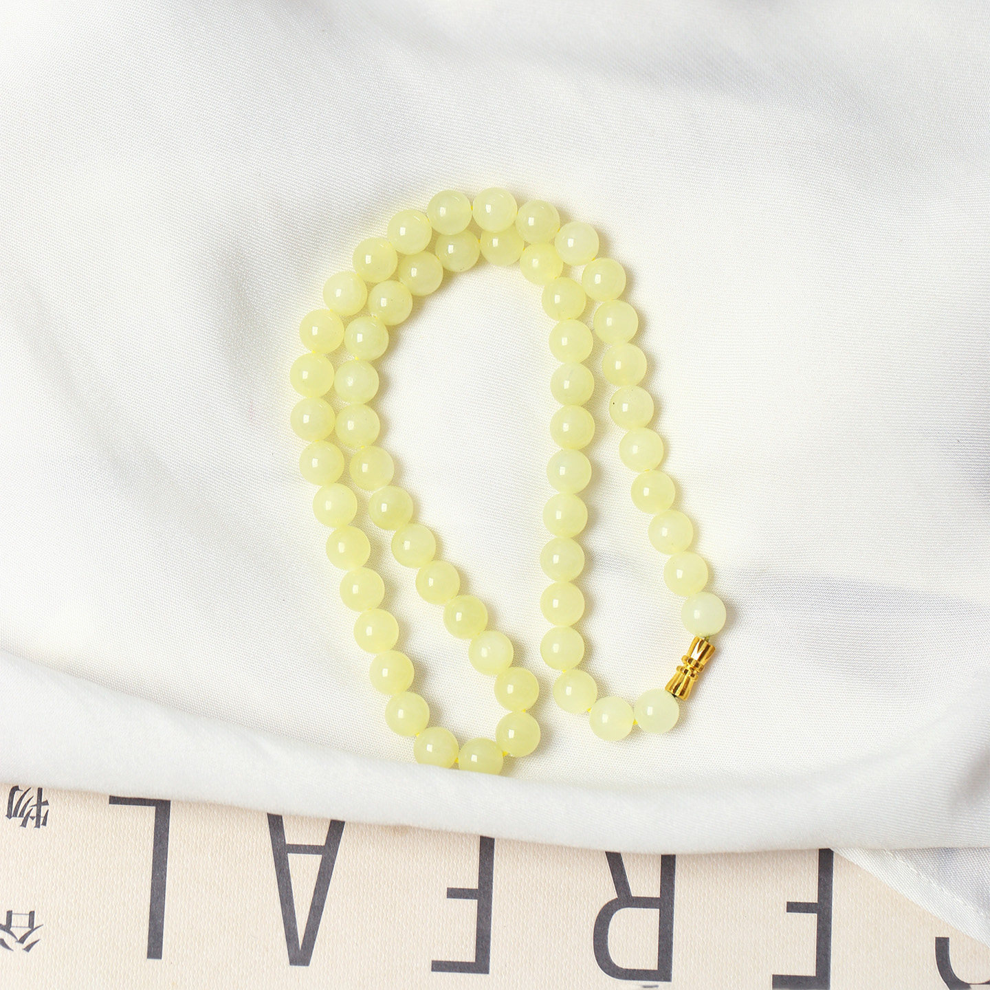 天然和田玉黄口圆珠款项链 女款玉石颈链妈妈链项链饰品礼物,珠宝/钻石/翡翠,颈饰,淘宝优惠券,粉丝福利购,淘宝优惠卷