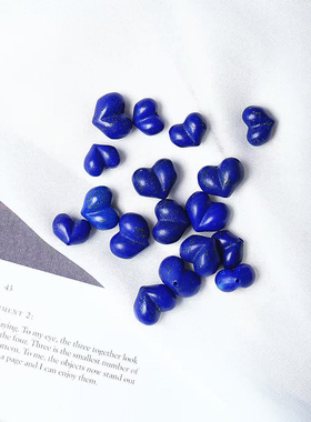 天然老矿青金石雕刻爱心配件屁桃款配件 女款锁骨链挂坠手链材料