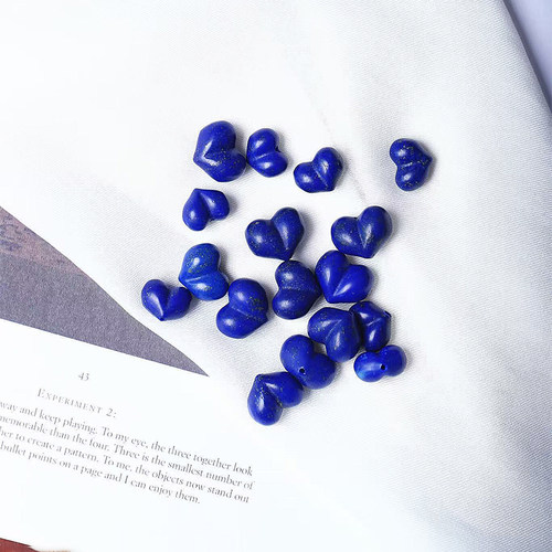 天然老矿青金石雕刻爱心配件屁桃款配件 女款锁骨链挂坠手链材料