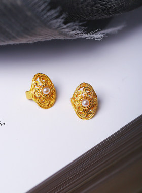 纯银金戒指叮当卡扣装饰diy