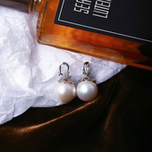 天然淡水珍珠纯银扣头镶嵌吊坠圆度好珠光亮女款 简约珍珠挂坠饰品