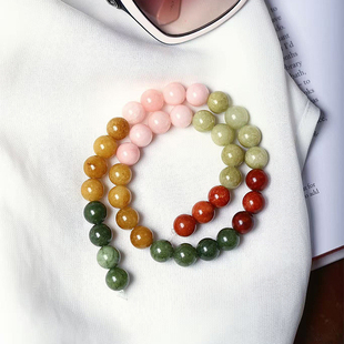 阿拉善多色玉髓圆珠散珠子半成品diy编织水晶圆珠手链配件材料串