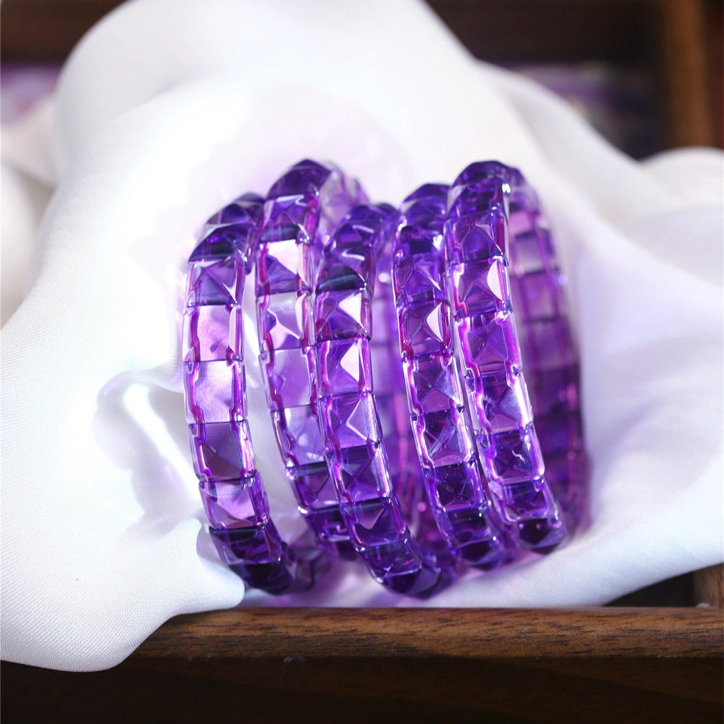 精品 天然水晶净体紫水晶糖塔天空之境手链 女款紫水晶手串饰品