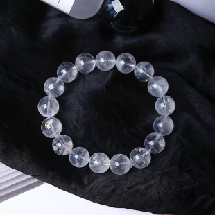 工厂处理福利价天然白水晶白阿塞单圈手链 白幽灵手串饰品 男女款