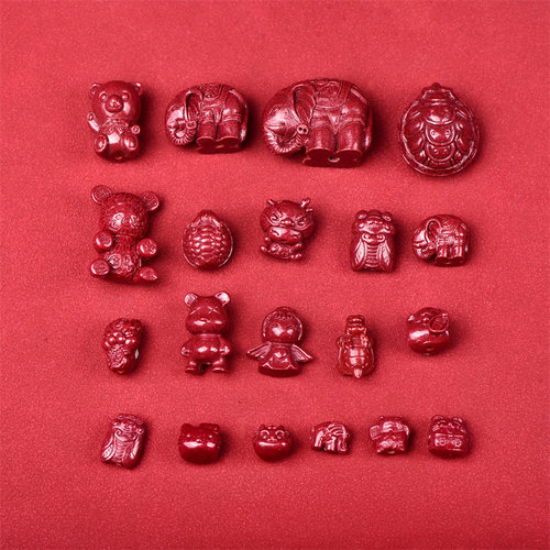 小象饰品配件手链原矿朱砂