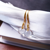 天然白水晶泡泡纯银镶嵌款 款 耳钩耳坠 水晶时尚 耳饰 女款 精品耳饰