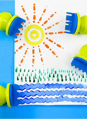 幼儿园美劳材料手工制作宝宝涂鸦创意diyEVA海绵绘画刷 球形笔刷