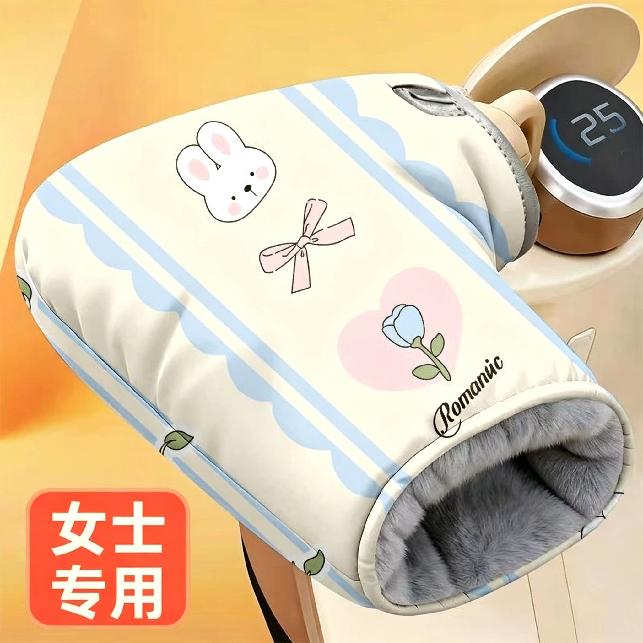 女生通勤路上保暖手套一戴就回温