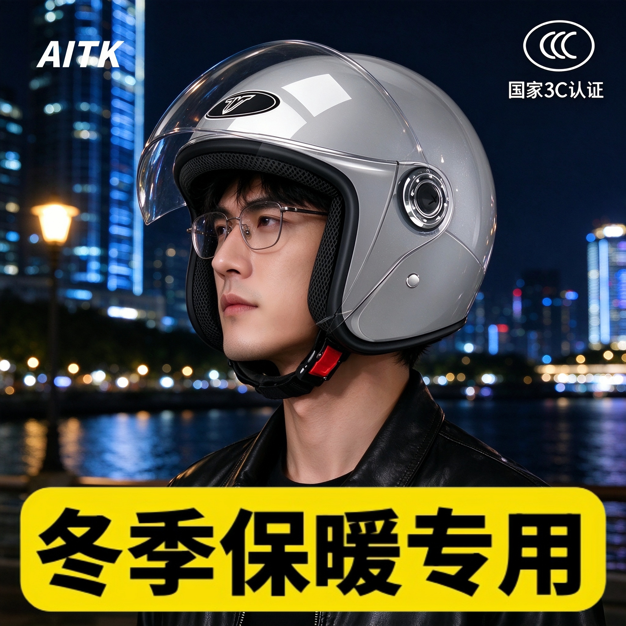 电动车头盔冬季保暖男士新款骑行