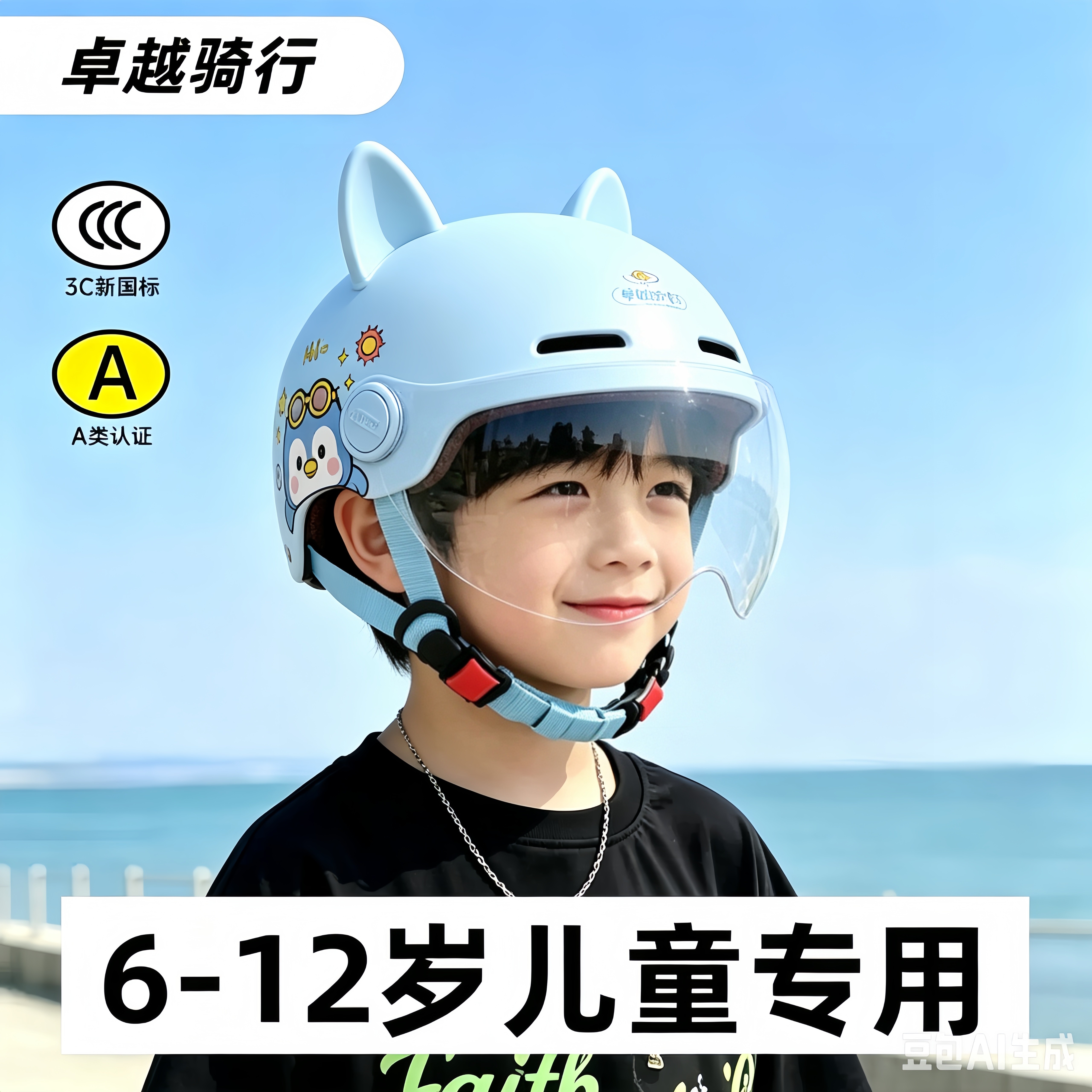 儿童头盔6到12岁电动车出行防护