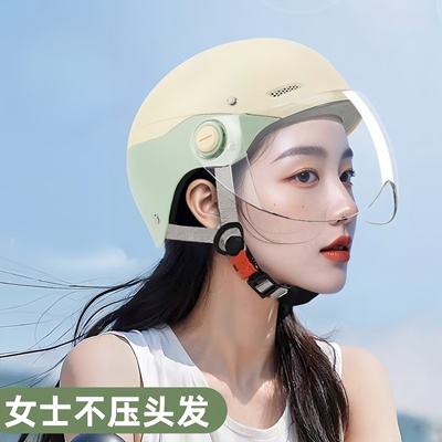 女士不压头发头盔电动车轻便透气夏季电瓶摩托车安全帽2025新款