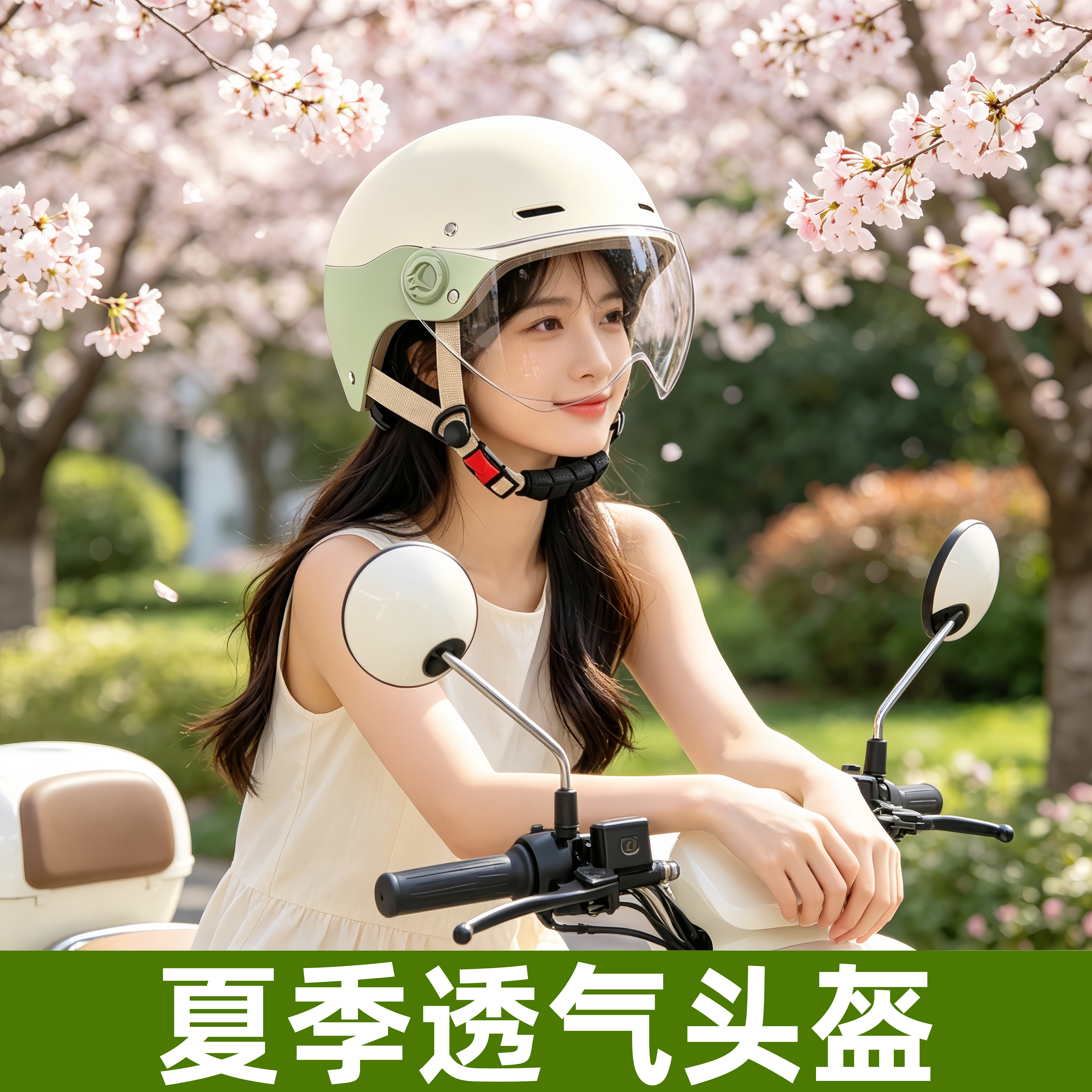 夏季女士透气头盔高颜值日常出行