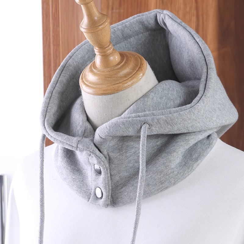 连体卫衣帽女秋冬天保暖帽子套头围脖套两用一体加厚护耳帽骑行男