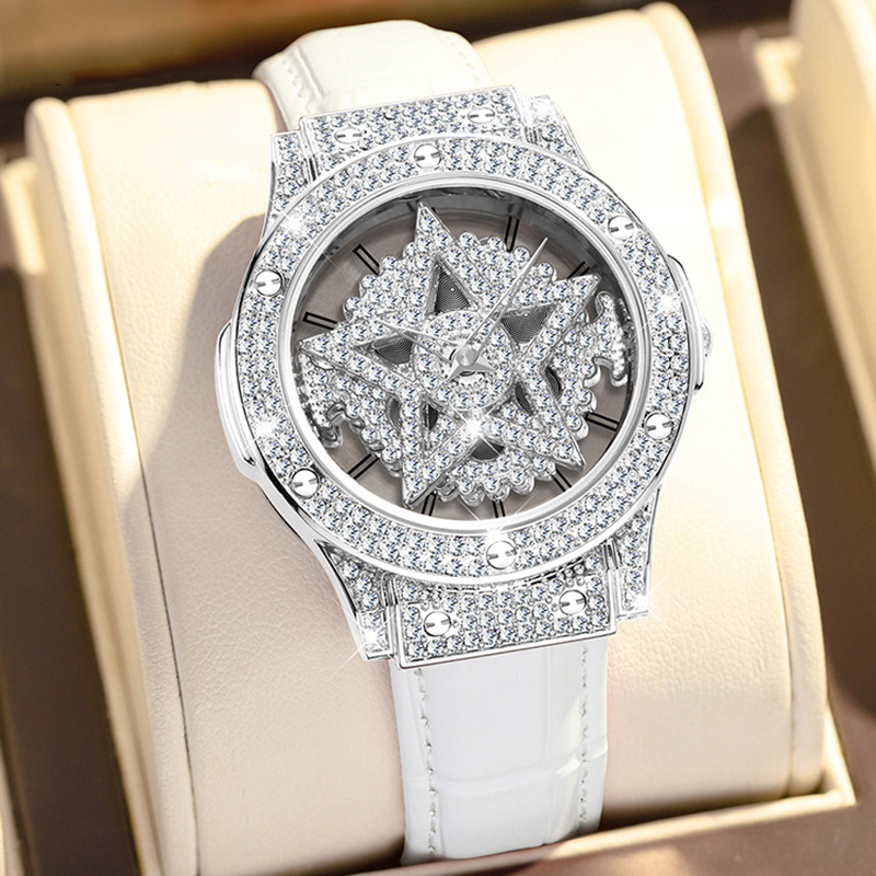 雷克斯新款五芒星手表女轻奢小众高级感时尚休闲女士手表