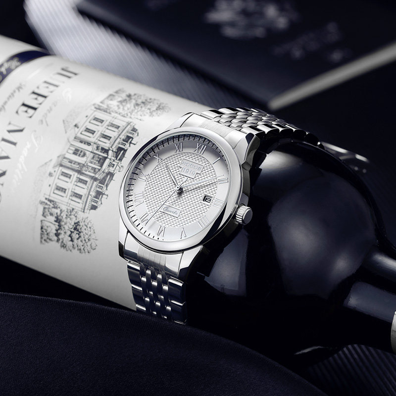 雷克斯rocos正品简约时尚情侣手表男女表钢带防水r0909