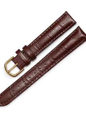 雷克斯ROCOS正品手表皮带配件女士皮带针扣皮表带防水16/14mm