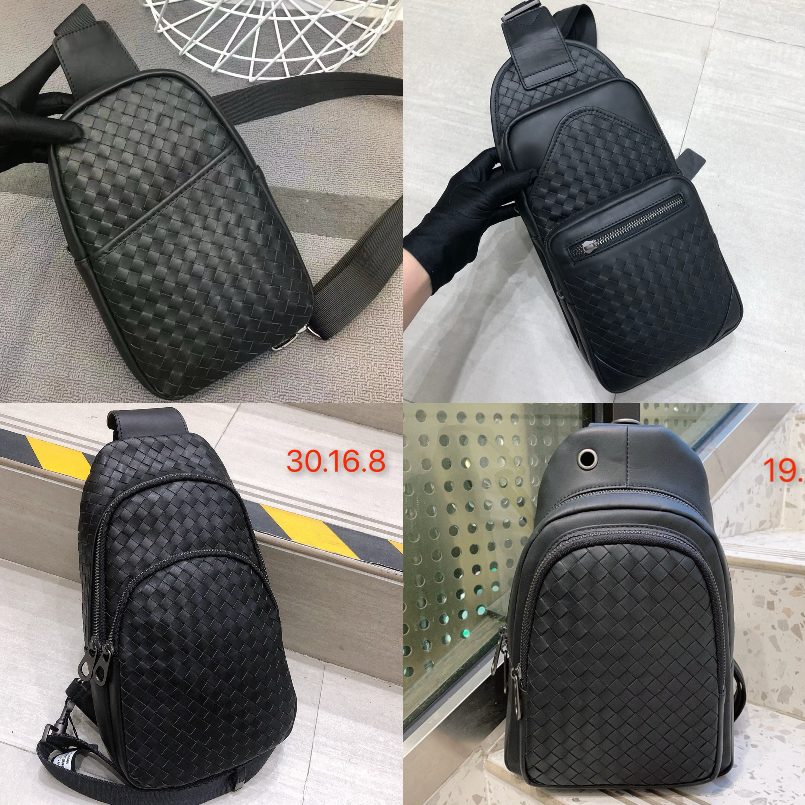 手拿包编织真皮胸前包！商务头层牛皮男手机小包休闲男包腰包斜挎